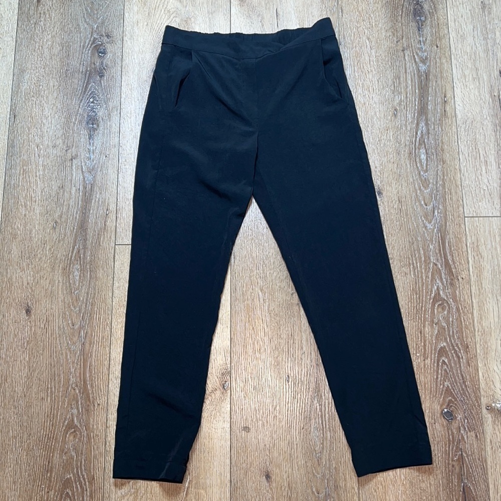 Enza Costa Black Polyester Easy Pants Size 0